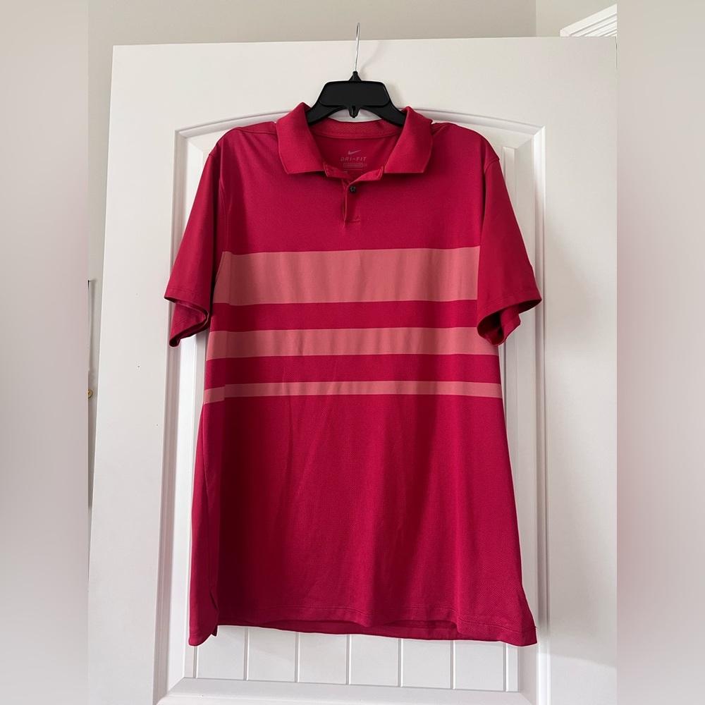 Nike Dry Men's Size Large Dri-Fit Golf Polo Shirt Red Standard Fit CI7903 609